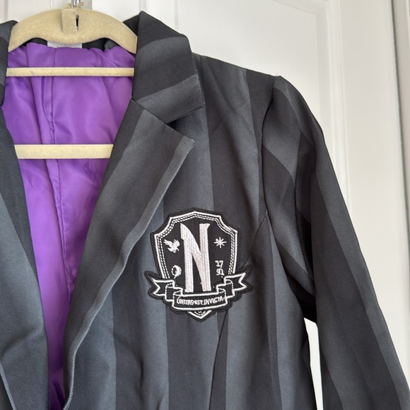 Wednesday Addams Nevermore Academy Blazer Jacket and Tie Adult Costume Cosplay - Picture 3 of 6